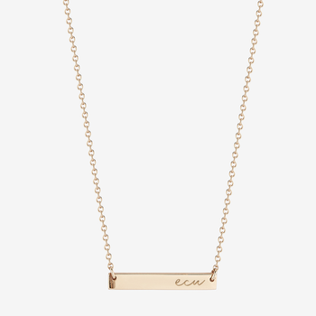 ECU Horizontal Bar Necklace in Cavan Gold and 14K Gold
