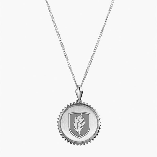 Silver Elon Sunburst Leaf Necklace