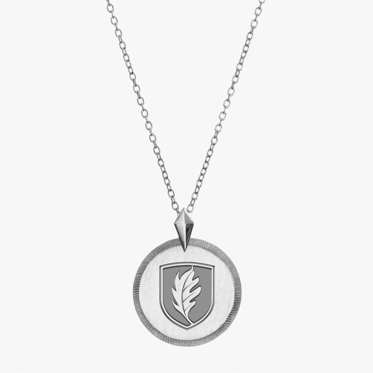 Silver Elon Florentine Leaf Necklace Petite