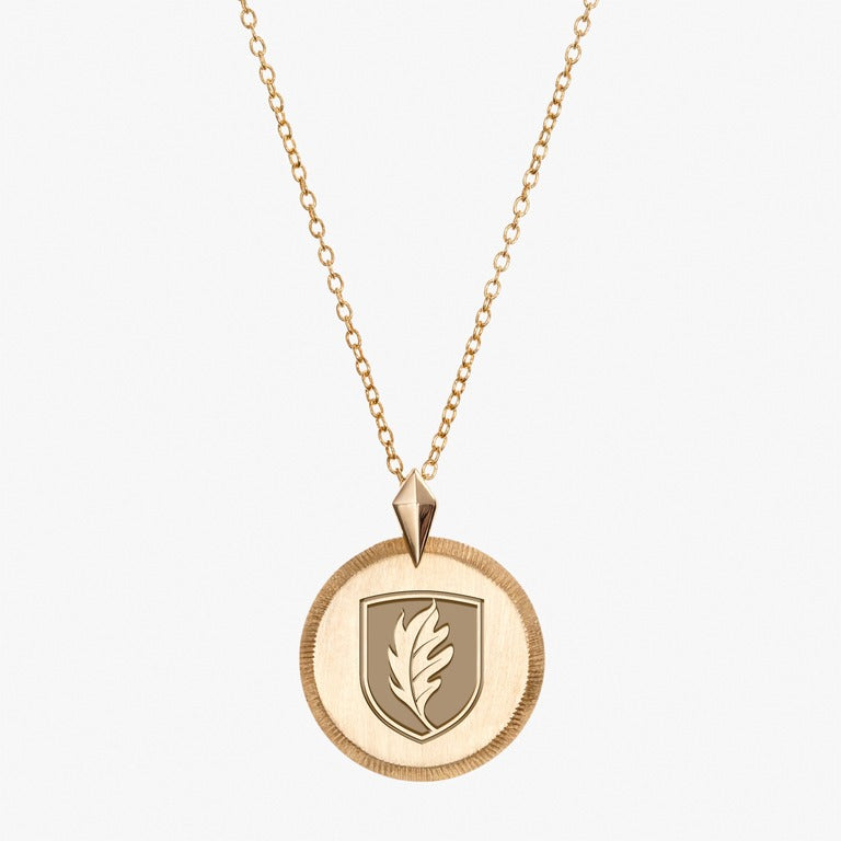 Gold Elon Florentine Leaf Necklace Petite