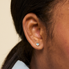 Aquamarine Bezel Stud on figure