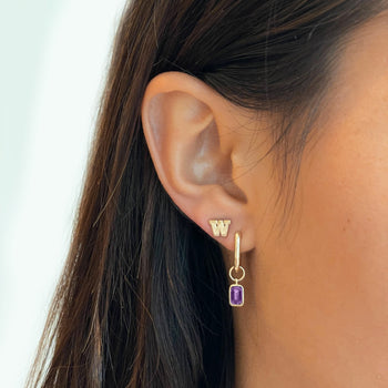 Washington Mini U Earring Bundle shown on figure in gold