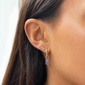 LSU Mini U Earring Bundle shown on figure in gold