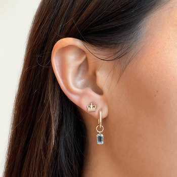 Columbia Mini U Earring Bundle shown on figure in gold