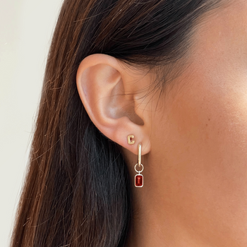 Cornell Mini U Earring Bundle shown on figure in gold