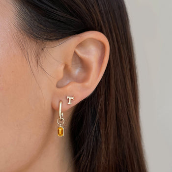 Tennessee Mini U Earring Bundle shown on figure in gold