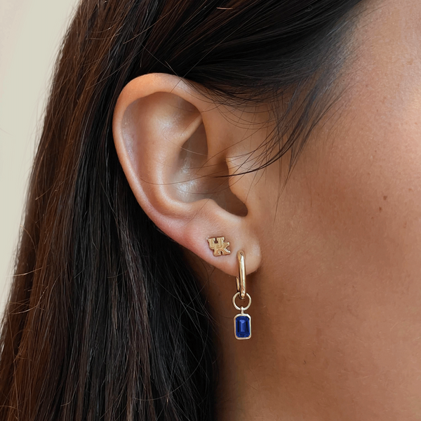 Kentucky Mini U Earring Bundle shown on figure in gold