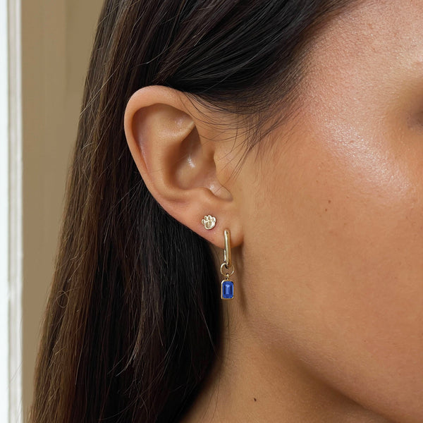 Penn State Mini U Earring Bundle shown on figure in gold