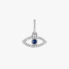 Diamond Evil Eye Charm Sterling Silver