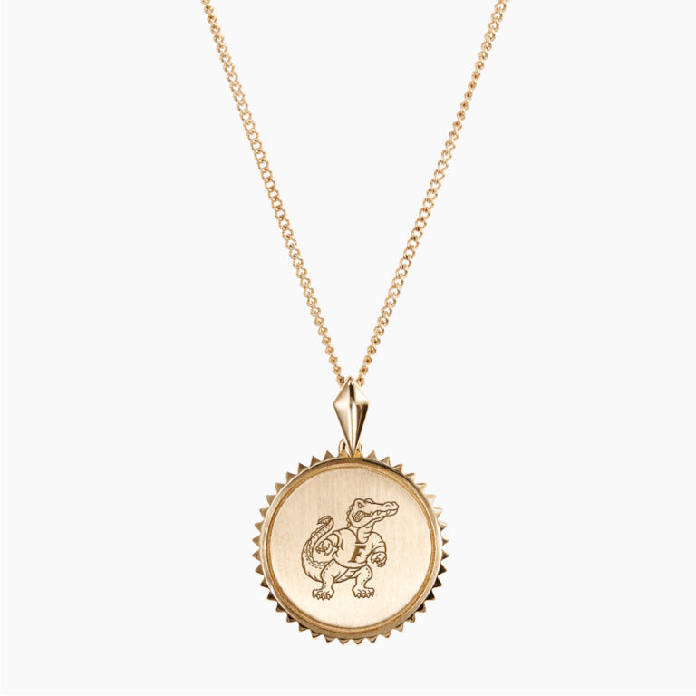 Gold Florida Sunburst Bull Gator Necklace