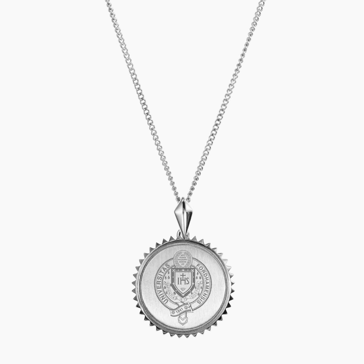 Sterling Silver Fordham University Sunburst Necklace