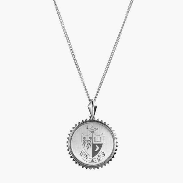 Gamma Phi Beta Sunburst Crest Pendant