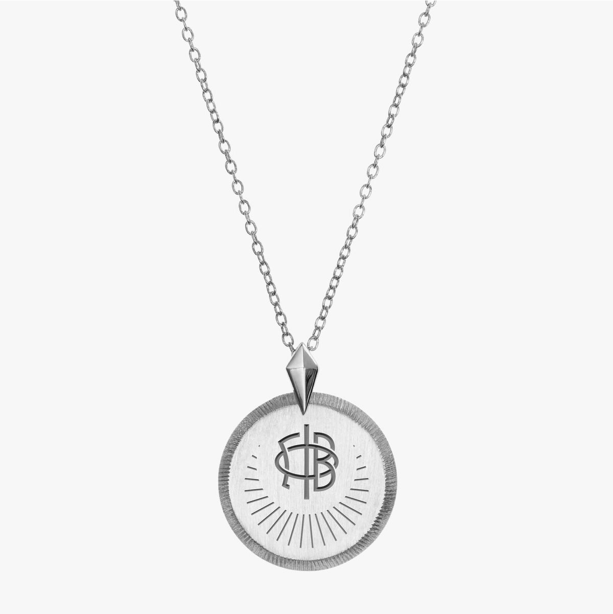 Silver Gamma Phi Beta Florentine Logo Necklace Petite