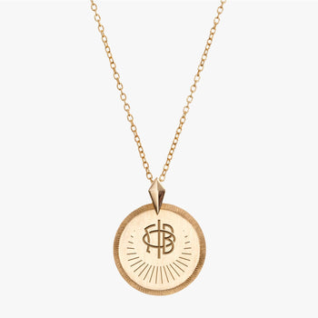 Gold Gamma Phi Beta Florentine Logo Necklace Petite