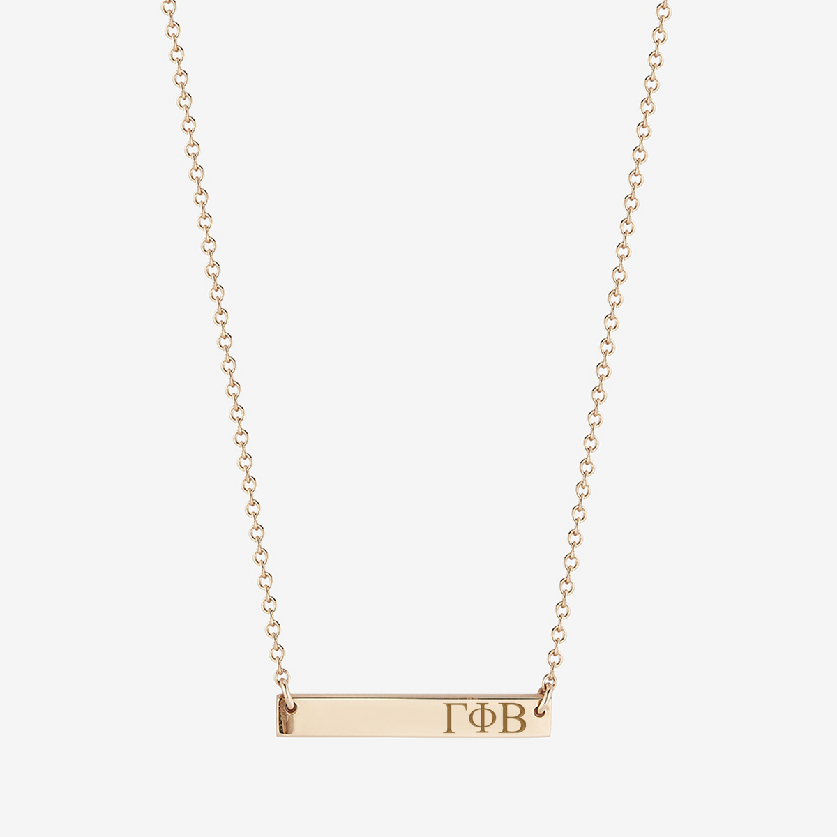 Gamma Phi Beta Horizontal Bar Necklace in Cavan Gold and 14K Gold