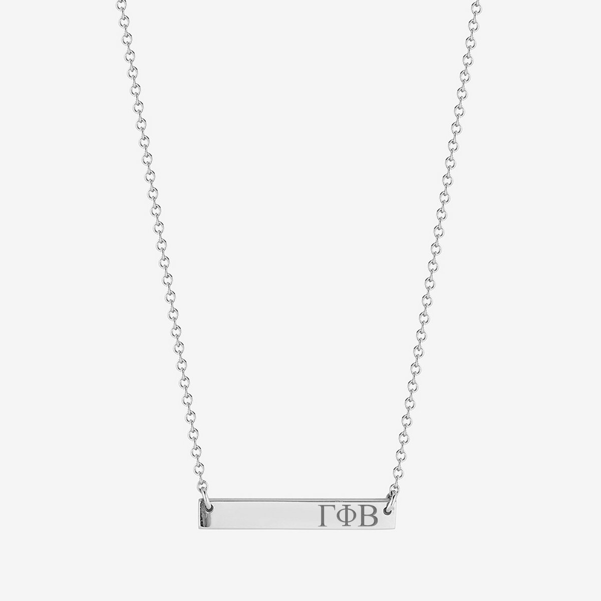 Gamma Phi Beta Horizontal Bar Necklace in Sterling Silver