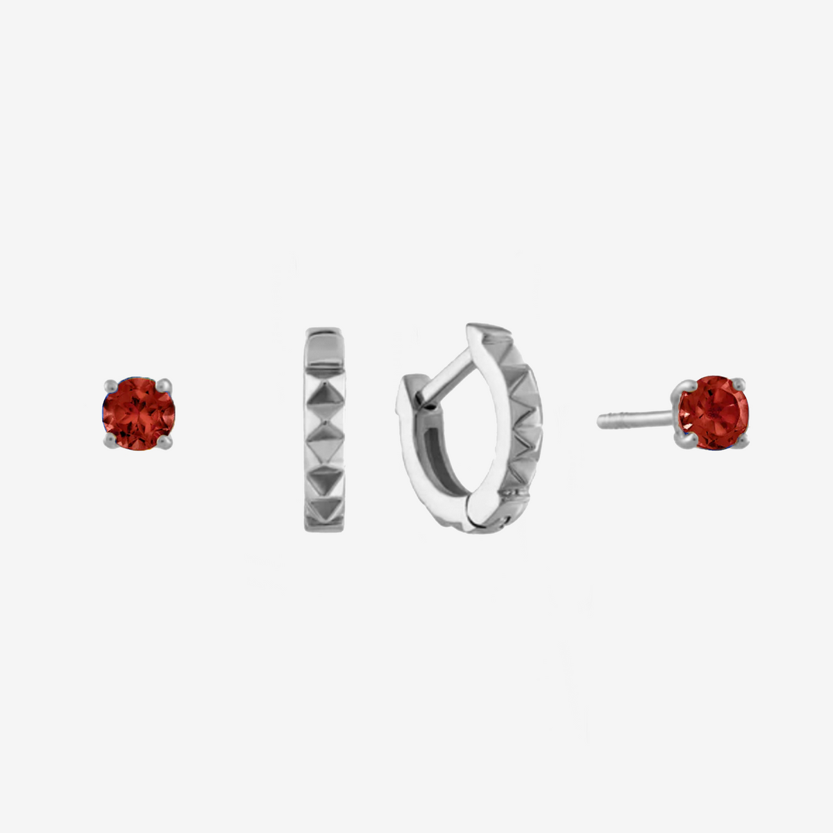 Garnet Stud Earring Bundle