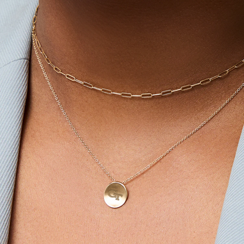 Georgia Tech Organic Necklace shown on figure in gold