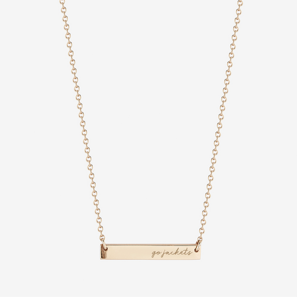 Georgia Tech Go Jackets Horizontal Bar Necklace