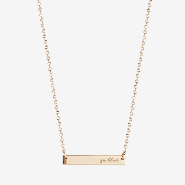 University of Michigan Go Blue Bar Necklace