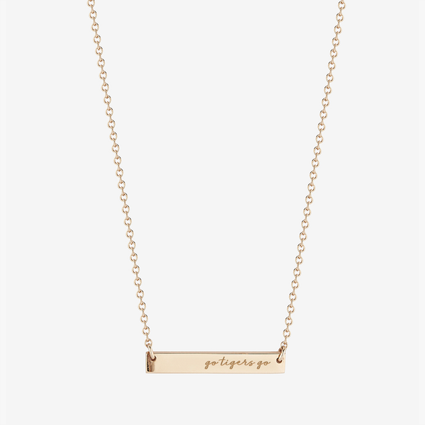 Memphis Go Tigers Go Horizontal Bar Necklace
