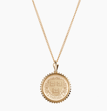 Harvard Crest Gold Sunburst Necklace