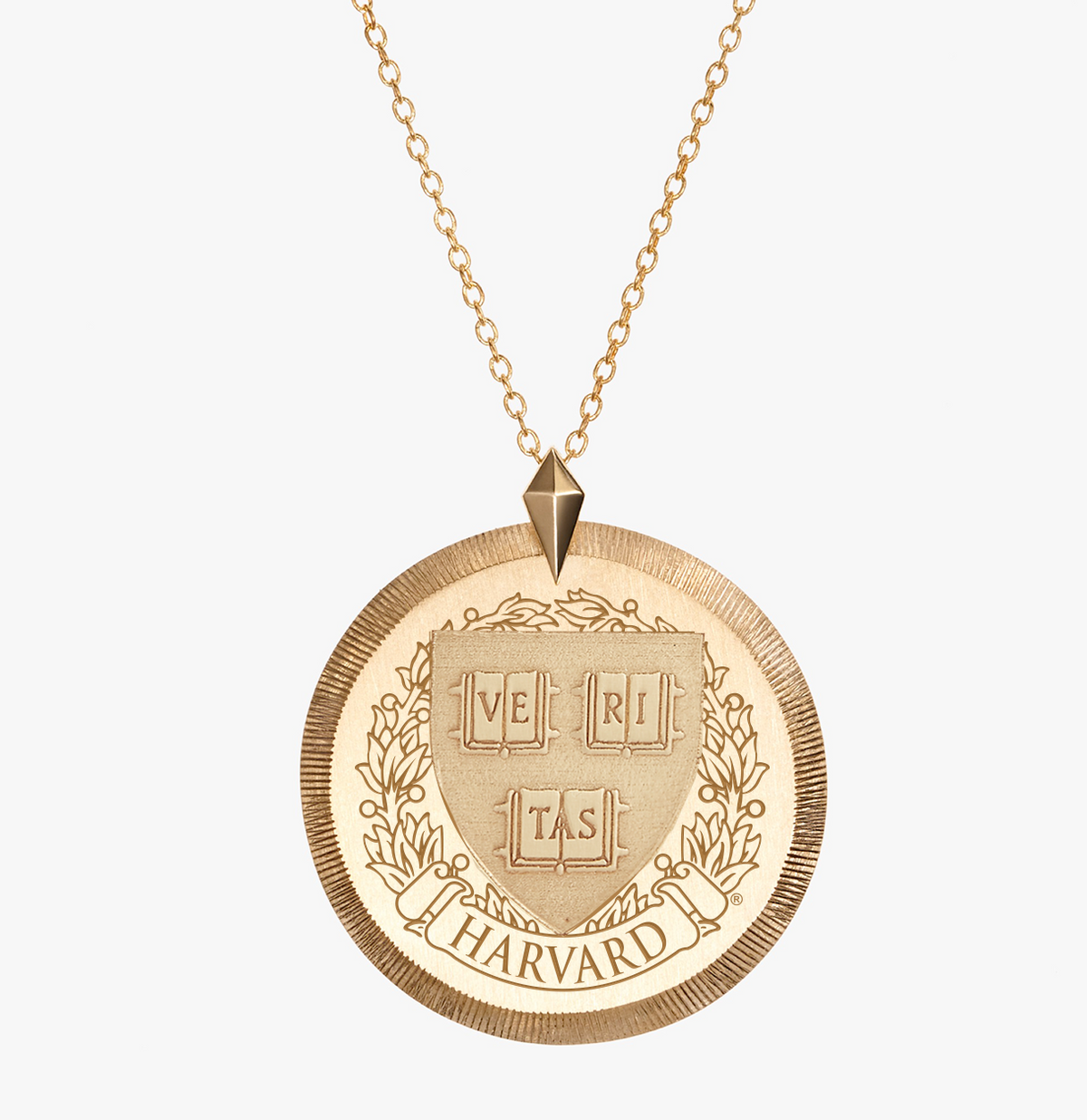 Harvard Seal Florentine Necklace Gold