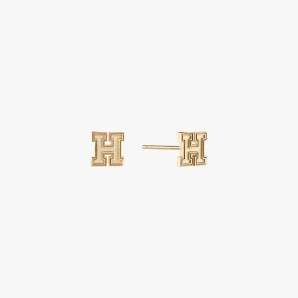 Harvard H Stud Earring