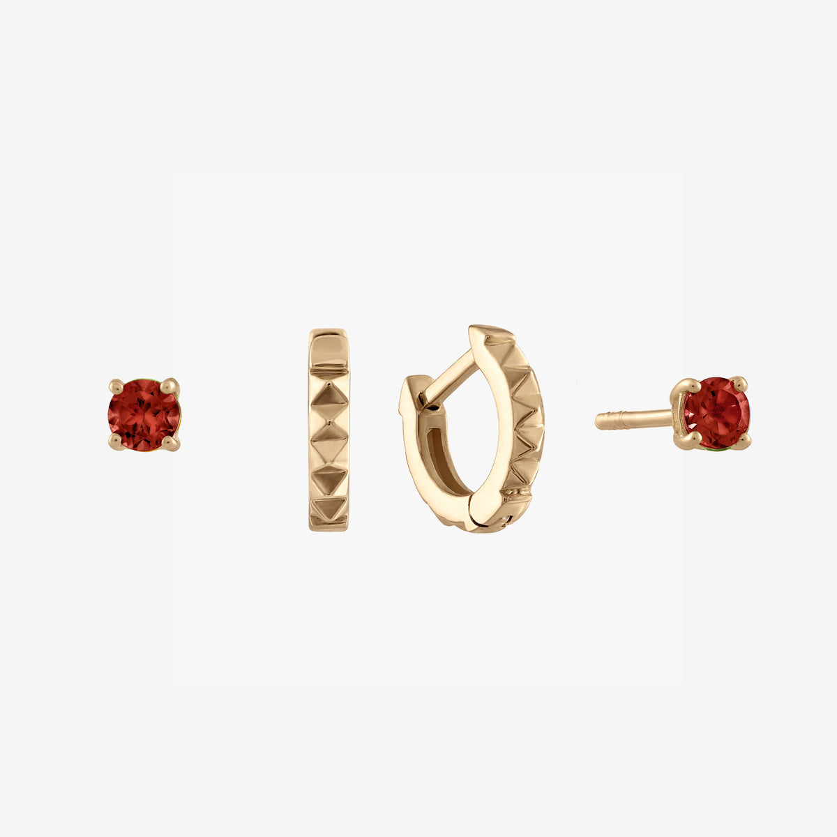 Garnet Stud Earring Bundle