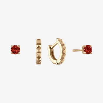 Garnet Stud Earring Bundle