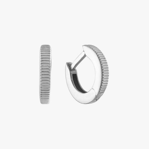 Florentine Hoop Earring Pair Silver 