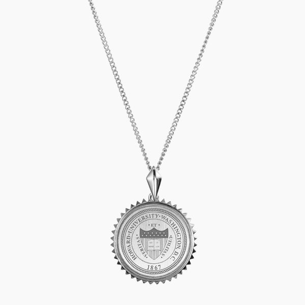 Sterling Silver Howard University Sunburst Crest Necklace
