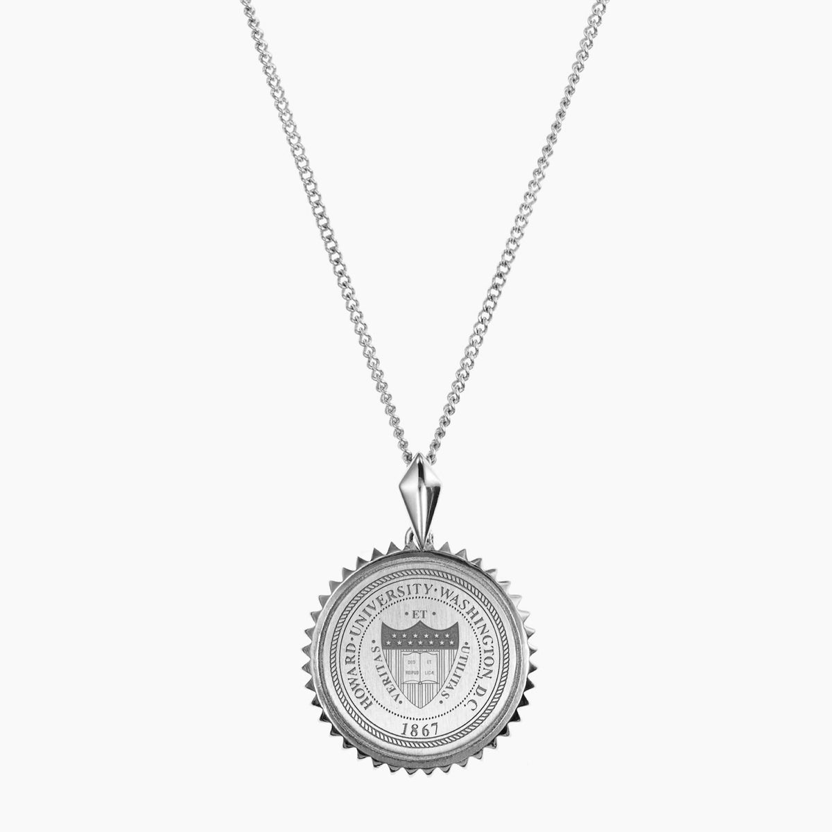 Sterling Silver Howard University Sunburst Crest Necklace