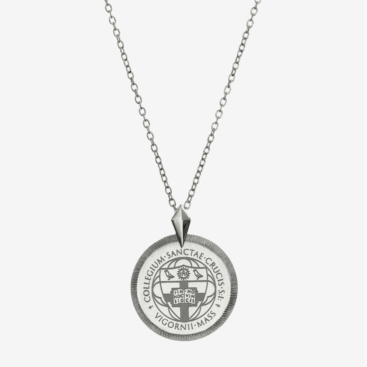 Silver Florentine Crest Necklace