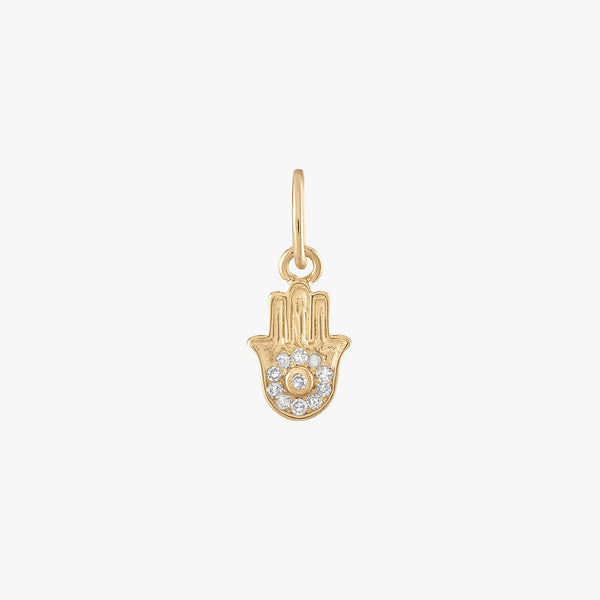 Diamond Hamsa Charm Cavan Gold