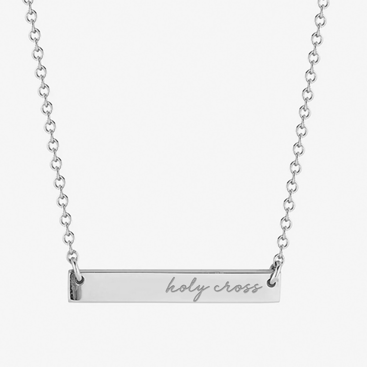 Holy Cross Horizontal Bar Necklace