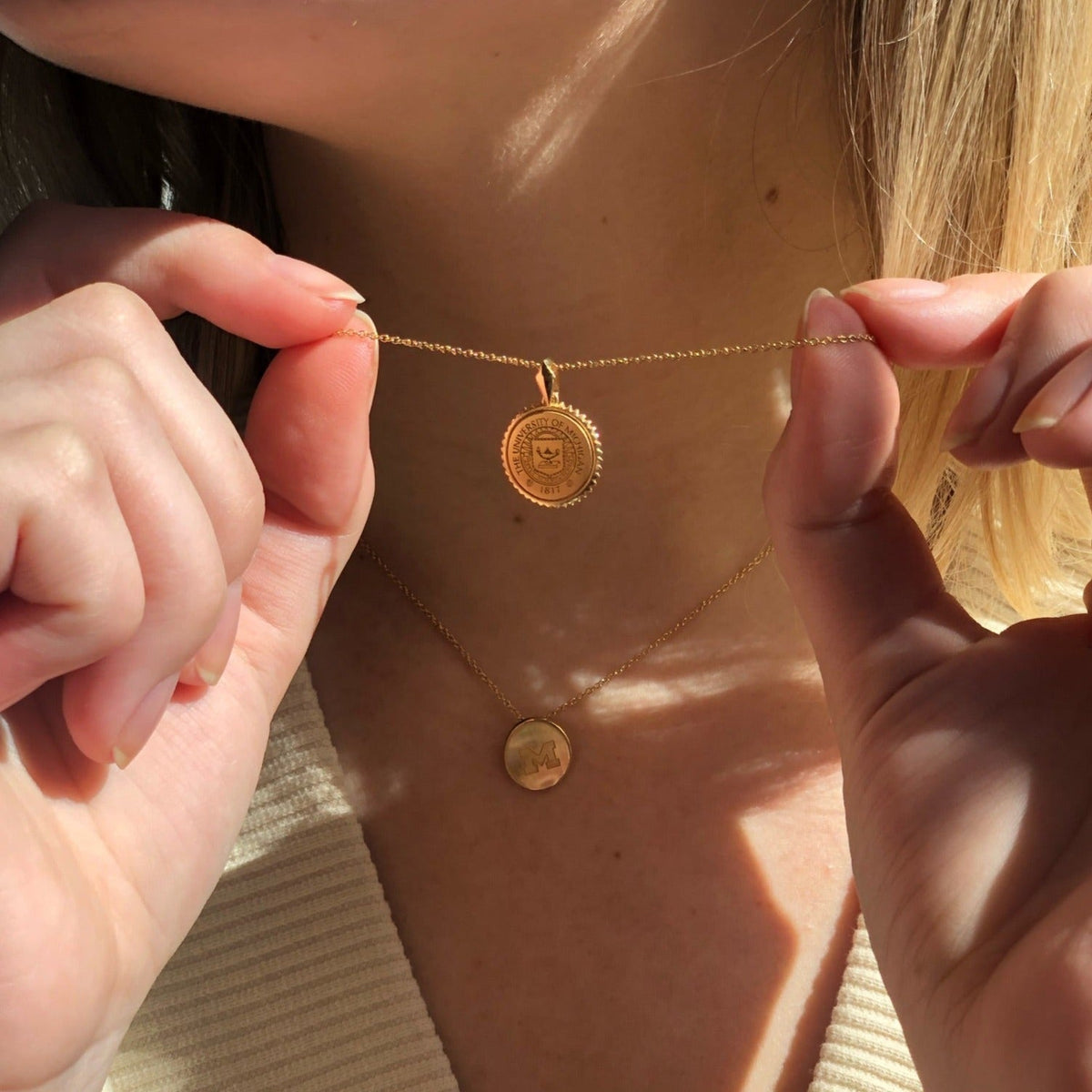 Michigan Sunburst Crest Pendant