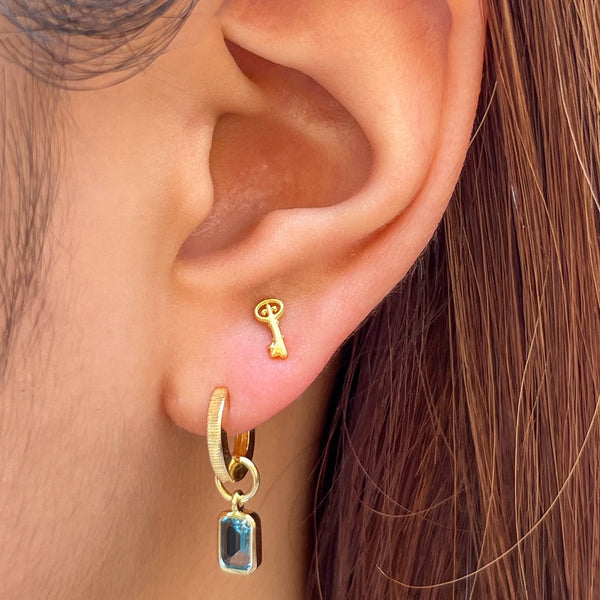 Kappa Kappa Gamma Key Florentine Earring Bundle shown on figure in gold