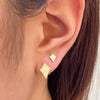 Kappa Alpha Theta Kite Stud Earring shown on figure in gold in 2 sizes