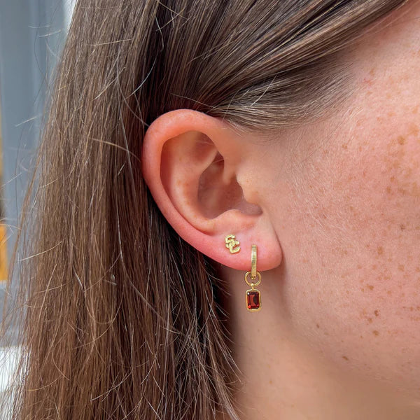 USC Florentine Earring Bundle shown on figure in gold