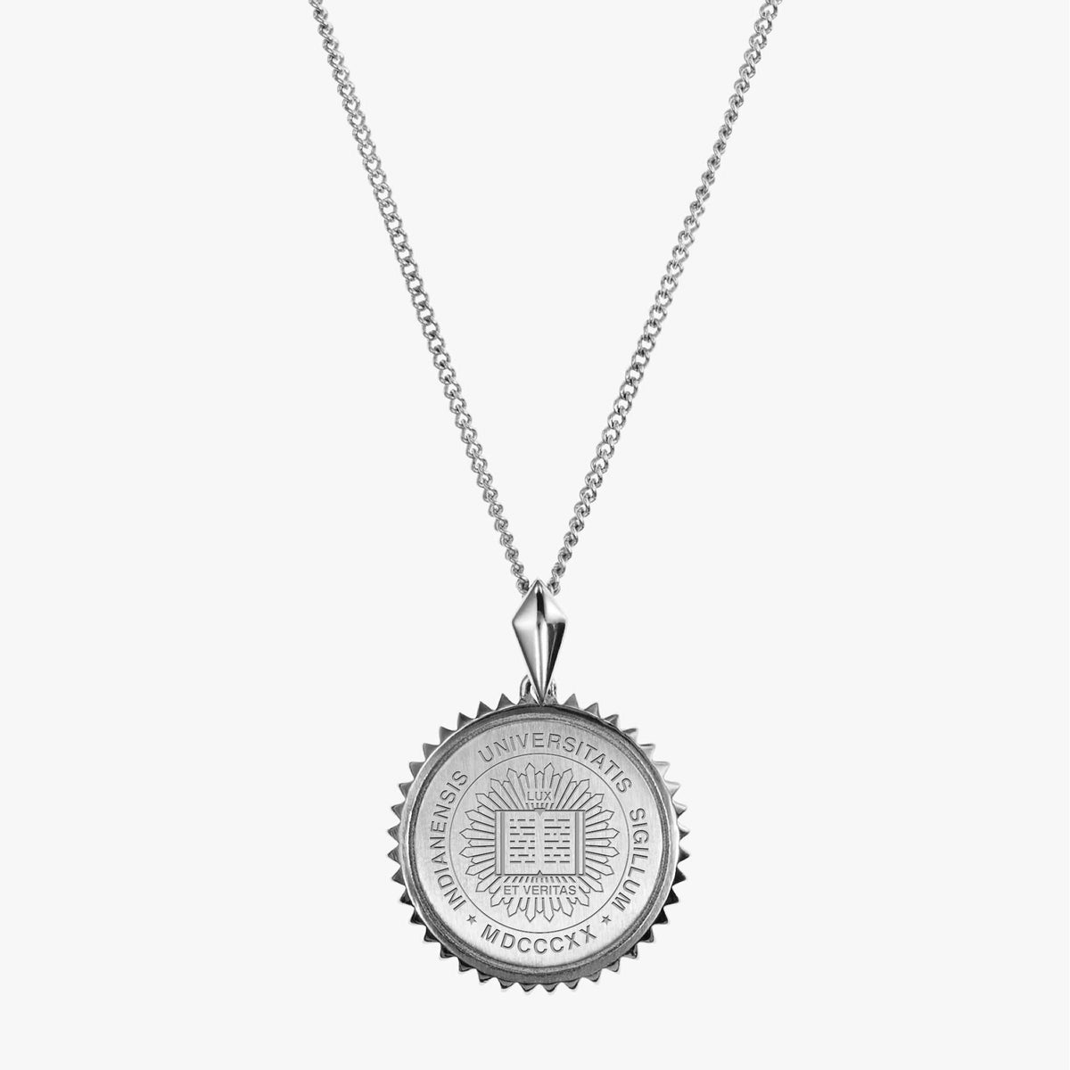 Silver Indiana Sunburst Crest Necklace