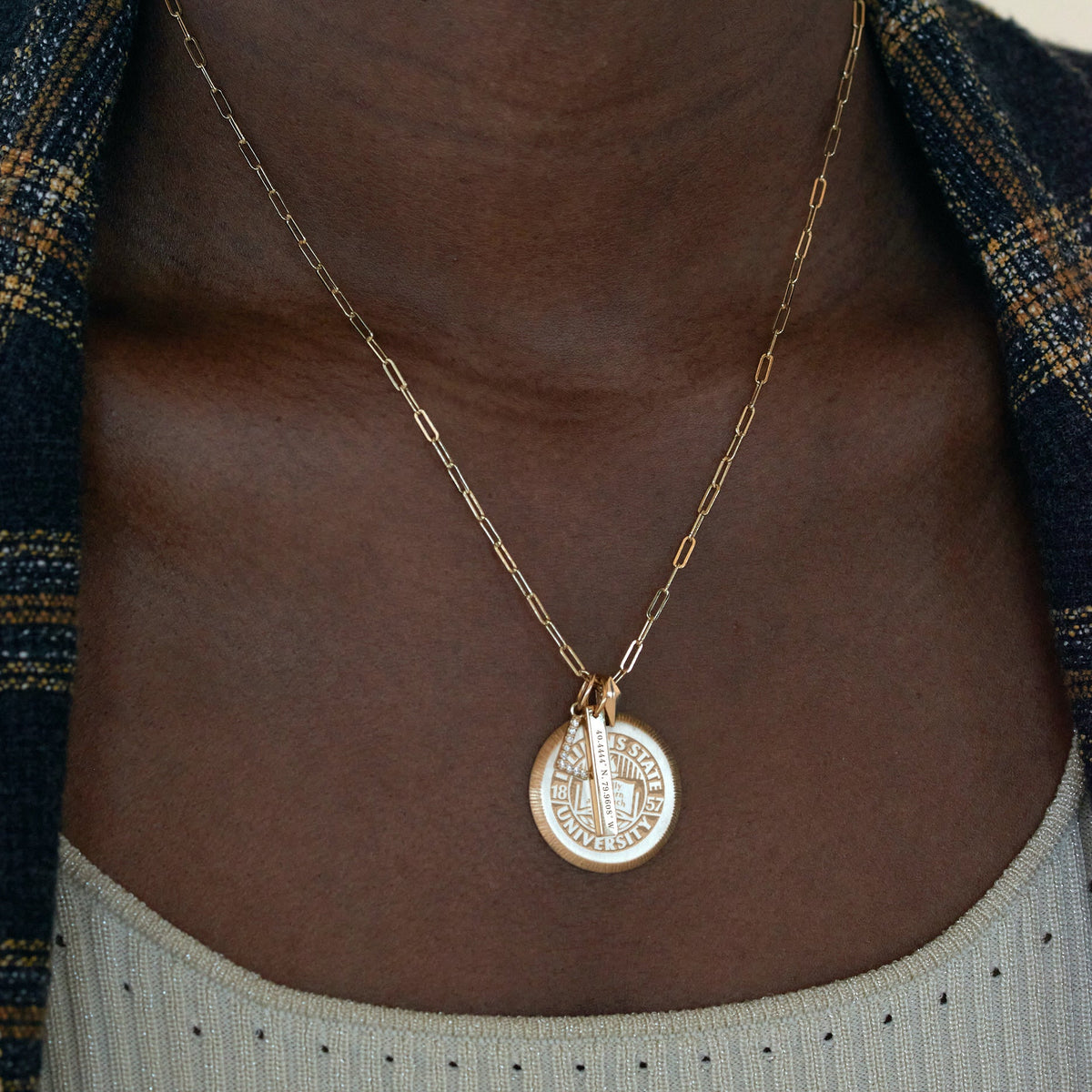 Illinois State Florentine Pendant