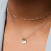 Junior League Organic Necklace Petite shown on figure in gold with Link Chain Choker