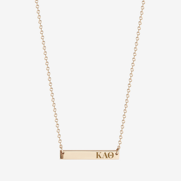 Kappa Alpha Theta Horizontal Bar Necklace in Cavan Gold and 14K Gold