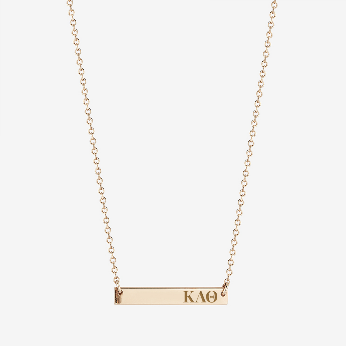 Kappa Alpha Theta Horizontal Bar Necklace in Cavan Gold and 14K Gold