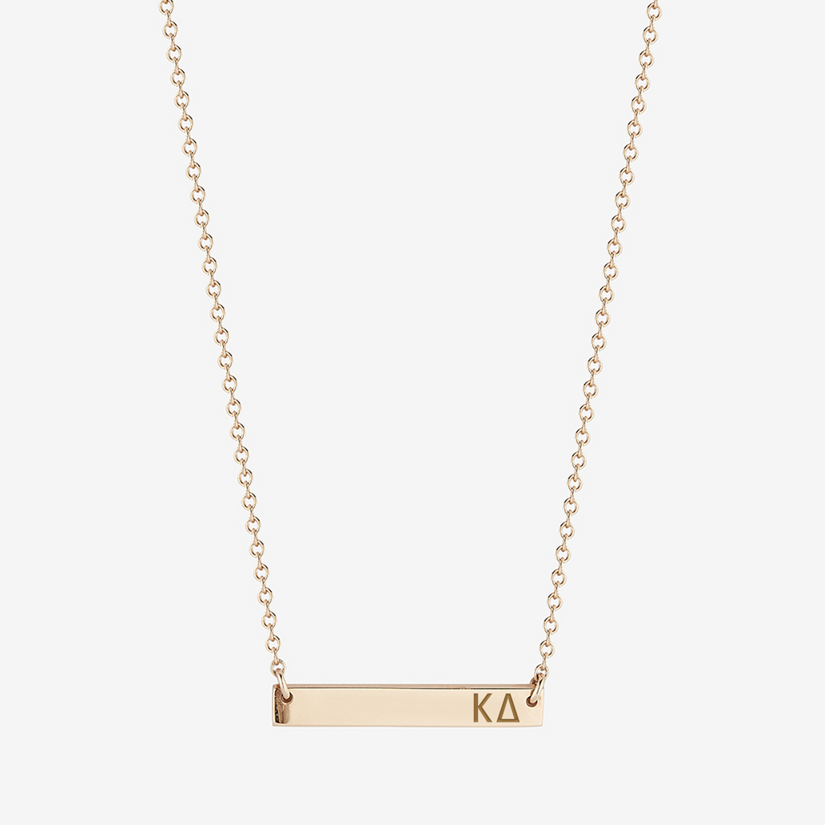 Kappa Delta Horizontal Bar Necklace in Cavan Gold and 14K Gold