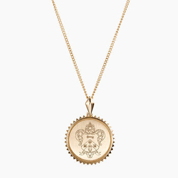 Gold Kappa Kappa Gamma Sunburst Crest Necklace