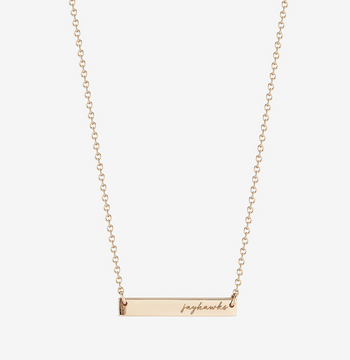 Kansas Jayhawks Horizontal Bar Necklace