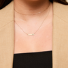 Kappa Delta Horizontal Bar Necklace shown on figure in gold