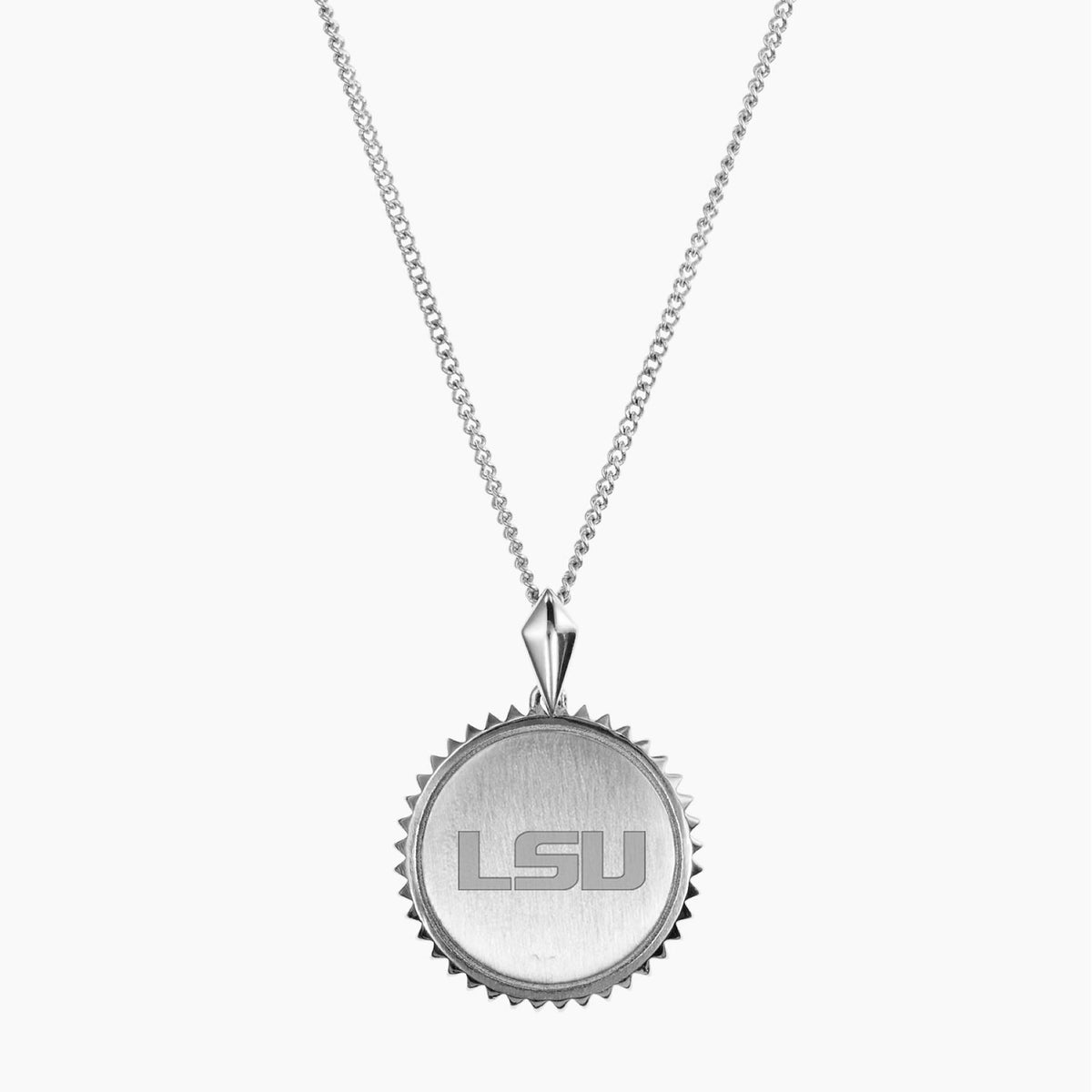 Silver LSU Sunburst Necklace